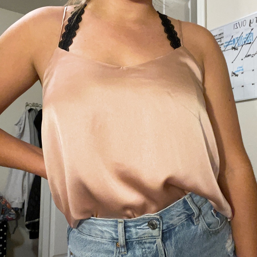 Satin Tank Top, Size S